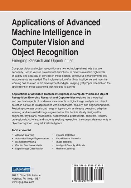 Produktbild: Applications of Advanced Machine Intelligence in Computer Vision and Object Recognition
