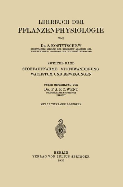 Produktbild: Stoffaufnahme &middot; Stoffwanderung Wachstum und Bewegungen