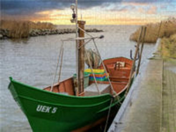 CALVENDO Puzzle Fischerhafen in Ueckermünde | 1000 Teile Lege-Größe 64x48cm Foto-Puzzle für glückliche Stunden