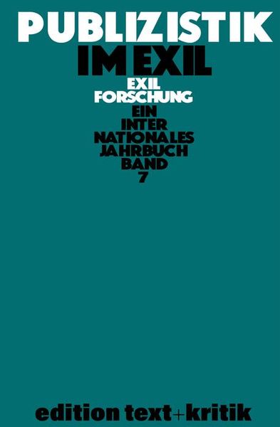 Produktbild: Publizistik im Exil und andere Themen