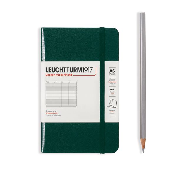 Produktbild: LEUCHTTURM1917 Adressbuch Pocket (A6), Hardcover, Forest Green