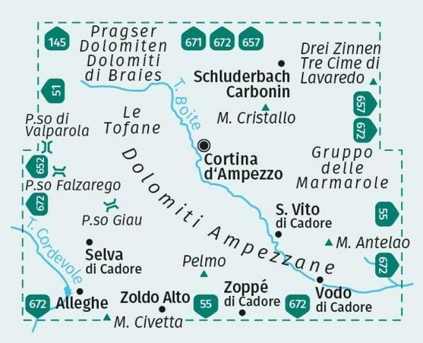 Produktbild: KOMPASS Wanderkarte 654 Cortina d'Ampezzo, Dolomiti Ampezzane, Monte Antelao 1:25.000
