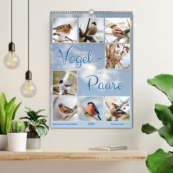Produktbild: Vogel-Paare (Wandkalender 2026 DIN A2 hoch), CALVENDO Monatskalender