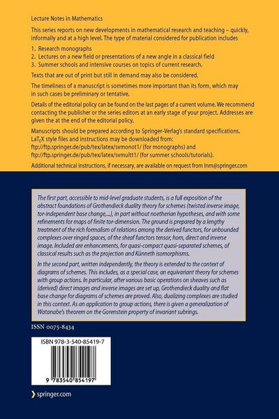Produktbild: Foundations of Grothendieck Duality for Diagrams of Schemes