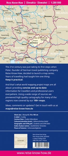 Produktbild: Reise Know-How Landkarte Slowakei / Slovakia (1:280.000)