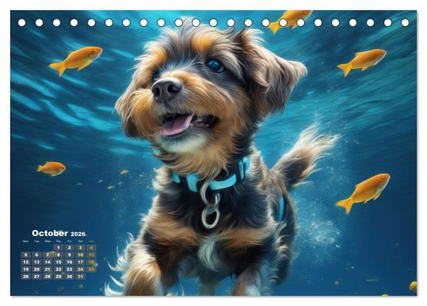 Produktbild: Dogs: intrepid swimmers (Desk Calendar 2026 DIN A5 landscape), CALVENDO 12 Month DeskCalendar