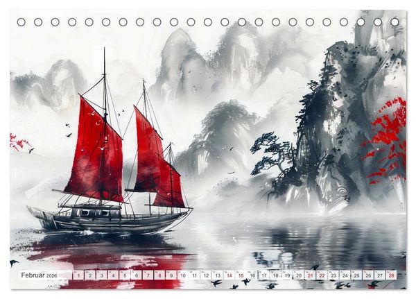 Produktbild: Die Essenz von China - Chinesische Landschaften und Symbole in Harmonie (Tischkalender 2026 DIN A5 quer), CALVENDO Monatskalender