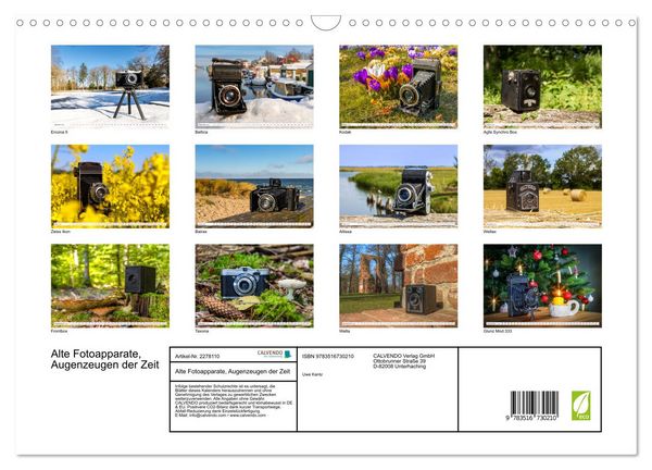 Produktbild: Alte Fotoapparate, Augenzeugen der Zeit (Wandkalender 2026 DIN A3 quer), CALVENDO Monatskalender