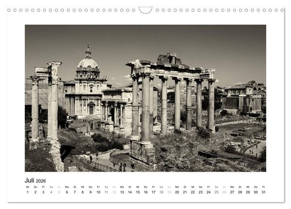 Produktbild: Rom in schwarz - weiss (Wandkalender 2026 DIN A3 quer), CALVENDO Monatskalender