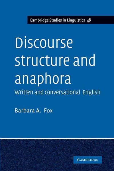 Produktbild: Discourse Structure and Anaphora