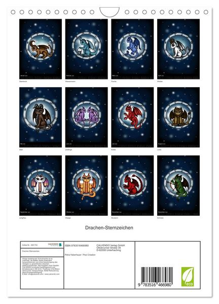 Produktbild: Drachen-Sternzeichen (Wandkalender 2026 DIN A4 hoch), CALVENDO Monatskalender