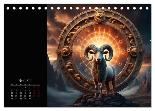 Produktbild: KI Tierkreiszeichen (Tischkalender 2027 DIN A5 quer), CALVENDO Monatskalender