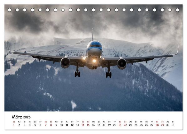 Produktbild: Flugzeuge in beeindruckender Kulisse (Tischkalender 2026 DIN A5 quer), CALVENDO Monatskalender