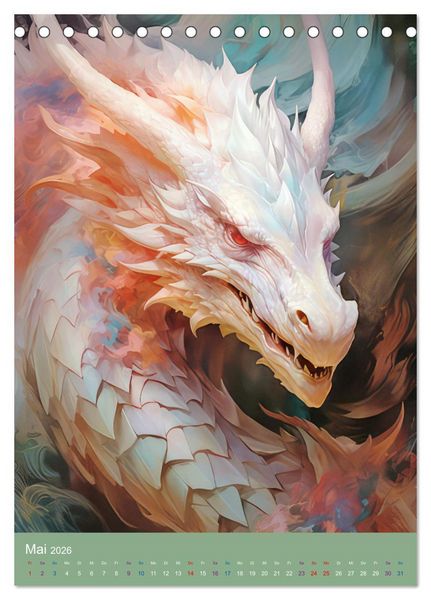 Produktbild: Sagenland der Drachen (Tischkalender 2026 DIN A5 hoch), CALVENDO Monatskalender
