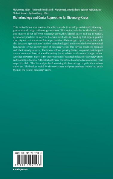 Produktbild: Biotechnology and Omics Approaches for Bioenergy Crops
