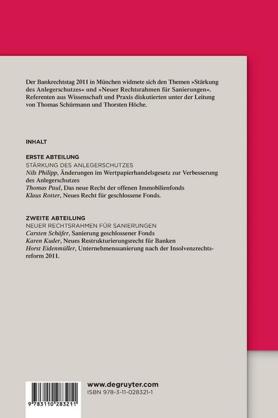 Produktbild: St&auml;rkung des Anlegerschutzes. Neuer Rechtsrahmen f&uuml;r Sanierungen.