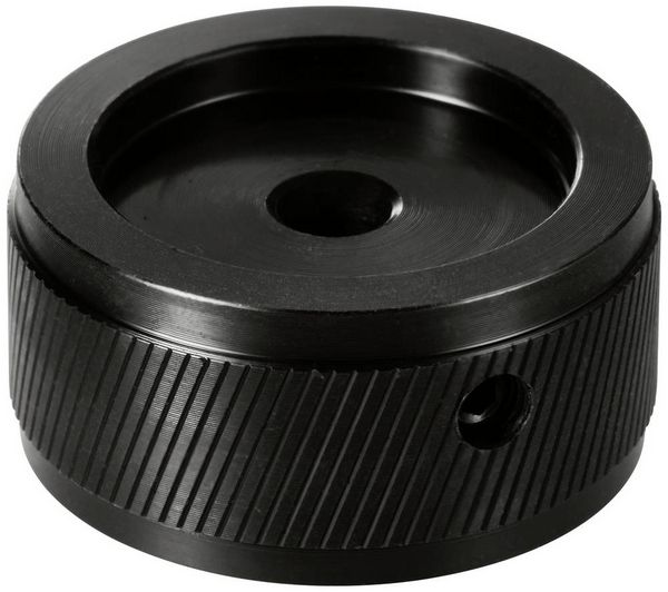Produktbild: TRU COMPONENTS TC-11654300 Drehknopf mit Knopfmarkierung Schwarz (&Oslash; x H) 34 mm x 17 mm Aluminium 1 St.