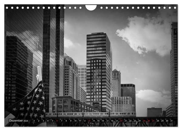 Produktbild: CHICAGO Monochrom (Wandkalender 2026 DIN A4 quer), CALVENDO Monatskalender