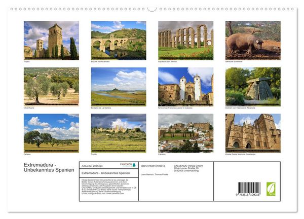 Produktbild: Extremadura - Unbekanntes Spanien (hochwertiger Premium Wandkalender 2026 DIN A2 quer), Kunstdruck in Hochglanz