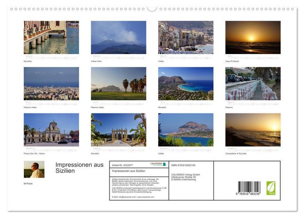 Produktbild: Impressionen aus Sizilien (hochwertiger Premium Wandkalender 2026 DIN A2 quer), Kunstdruck in Hochglanz
