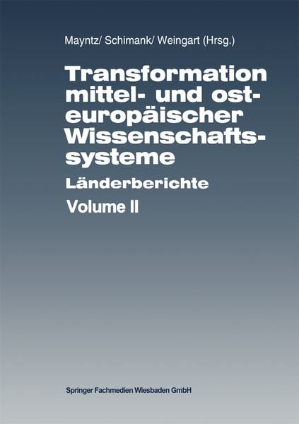 Produktbild: Transformation mittel- und osteurop&auml;ischer Wissenschaftssysteme