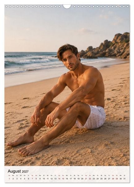 Produktbild: Golden Beach Men - Sinnliche Strandmomente (Wandkalender 2027 DIN A3 hoch), CALVENDO Monatskalender