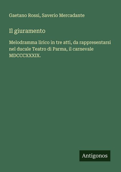 Produktbild: Il giuramento