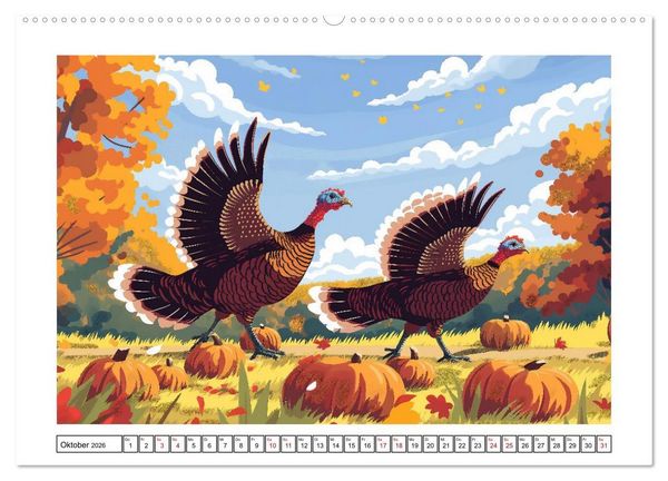 Produktbild: Tierische Olympioniken &ndash; Ein farbenfroher KI-Kalender (Wandkalender 2026 DIN A2 quer), CALVENDO Monatskalender