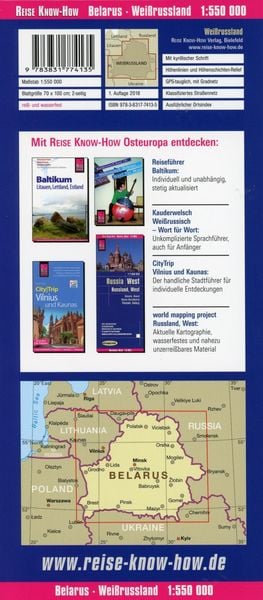 Produktbild: Reise Know-How Landkarte Wei&szlig;russland / Belarus (1:550.000)
