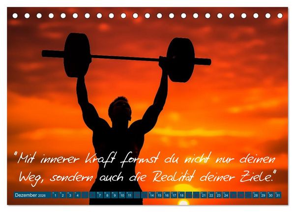 Produktbild: Motivation in Bewegung - Ein Jahr voller sportlicher Energie (Tischkalender 2026 DIN A5 quer), CALVENDO Monatskalender