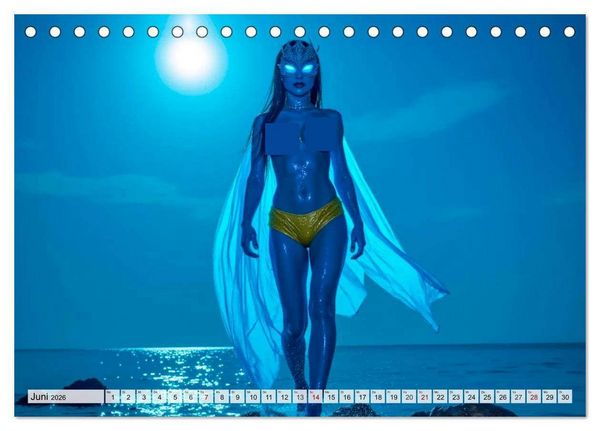 Produktbild: Superheldinnen - Enth&uuml;llte Kraft und Kurven (Tischkalender 2026 DIN A5 quer), CALVENDO Monatskalender