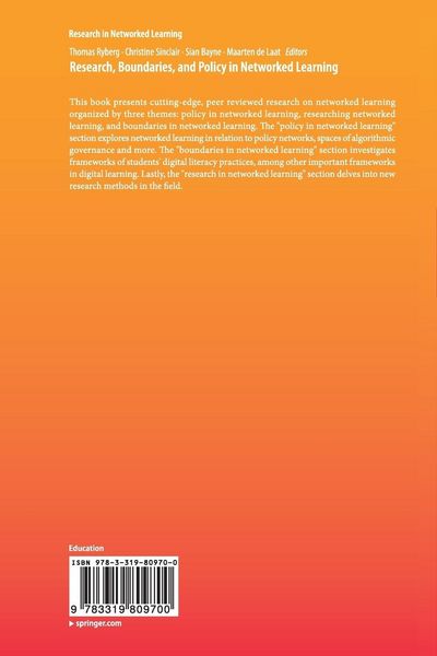 Produktbild: Research, Boundaries, and Policy in Networked Learning