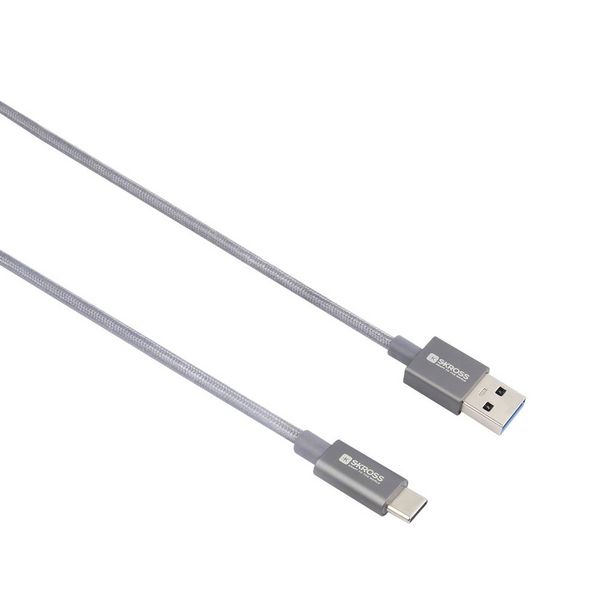 Produktbild: Skross USB-Kabel USB 3.2 Gen1 USB-A Stecker 1.20 m Spacegrau Rund, Flexibel, Stoff-Ummantelung SKCA0012A-C120CN
