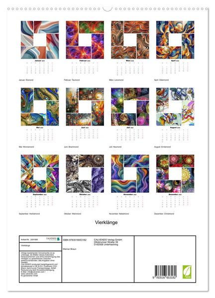 Produktbild: Vierkl&auml;nge (hochwertiger Premium Wandkalender 2026 DIN A2 hoch), Kunstdruck in Hochglanz