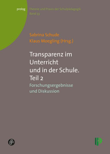 Produktbild: Transparenz im Unterricht und in der Schule. Teil 2