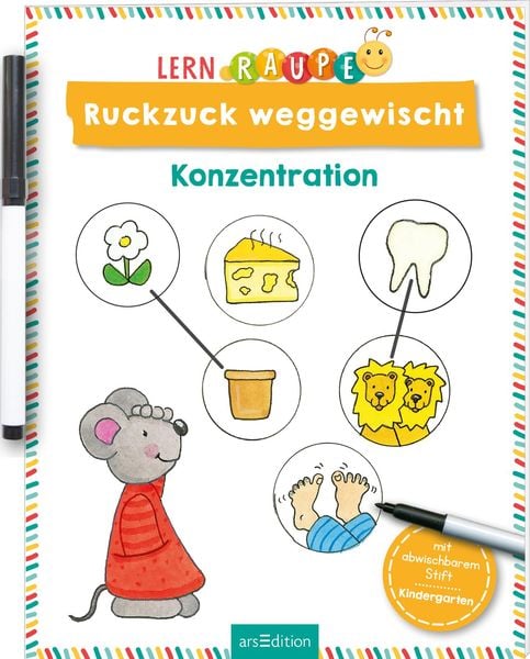 Lernraupe – Ruckzuck weggewischt! Konzentration, Taschenbuch von , arsedition, 978-3-8458-6051-0