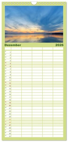 Produktbild: Familienplaner 2026 - Traumhafter Chiemsee &ndash; Impressionen vom Bayerischen Meer mit 5 Spalten (Wandkalender, 21 x 45 cm) CALVENDO