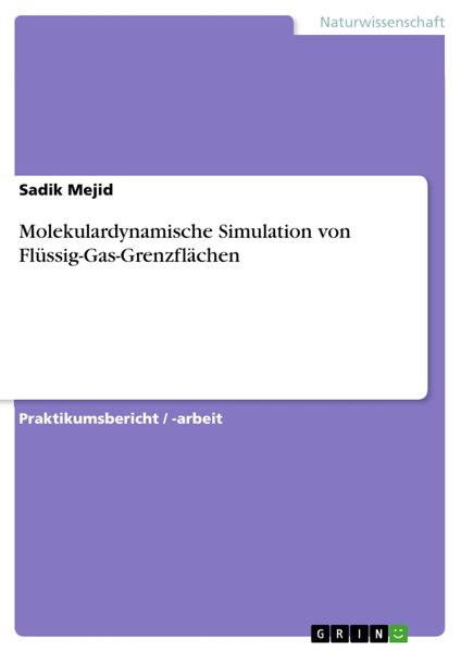 Produktbild: Molekulardynamische Simulation von Fl&uuml;ssig-Gas-Grenzfl&auml;chen