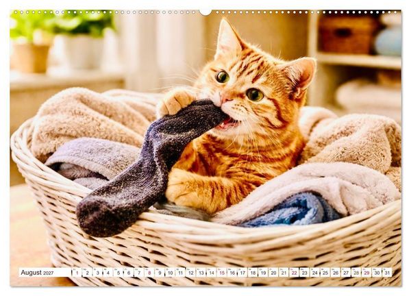 Produktbild: Rote Katzen (hochwertiger Premium Wandkalender 2027 DIN A2 quer), Kunstdruck in Hochglanz