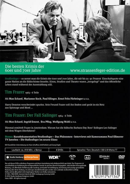 Produktbild: Stra&szlig;enfeger 05 - Tim Frazer/Tim Frazer: Der Fall Salinger [4 DVDs]