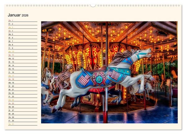 Produktbild: Karussell - Nostalgie (Wandkalender 2026 DIN A2 quer), CALVENDO Monatskalender
