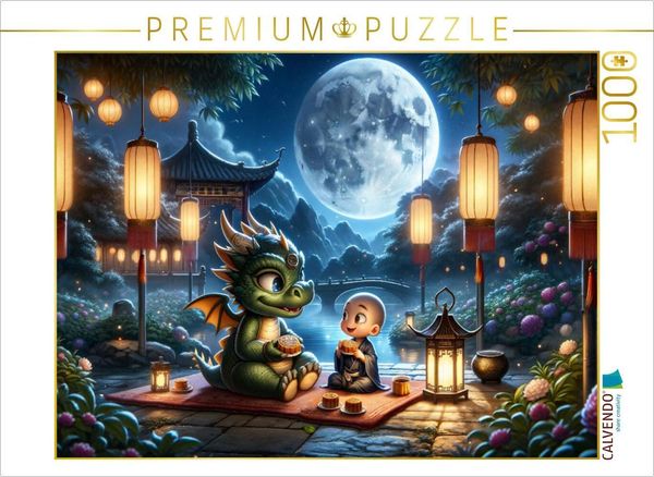 Produktbild: CALVENDO Puzzle Mondscheinm&auml;rchen im Garten der Stille | 1000 Teile Lege-Gr&ouml;&szlig;e 64x48cm Foto-Puzzle f&uuml;r gl&uuml;ckliche Stunden