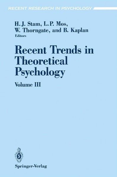 Produktbild: Recent Trends in Theoretical Psychology