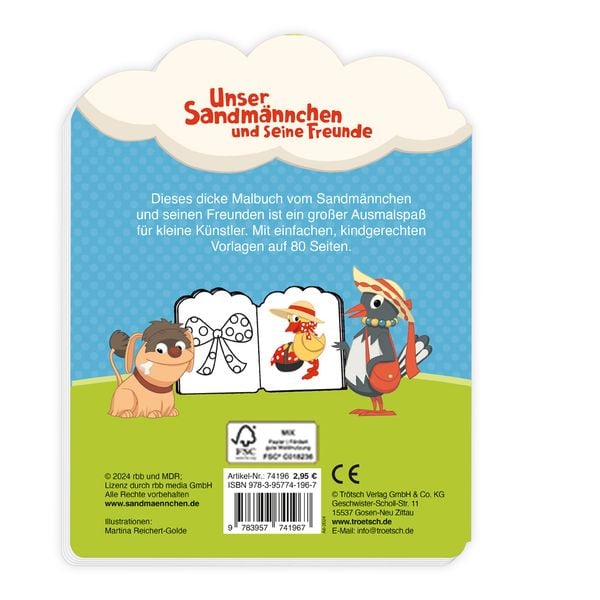 Produktbild: Mein erstes Malbuch "Unser Sandm&auml;nnchen und seine Freunde"