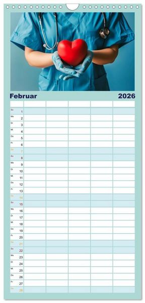 Produktbild: Familienplaner 2026 - Im Dienst der Gesundheit - Krankenpflege mit 5 Spalten (Wandkalender, 21 x 45 cm) CALVENDO