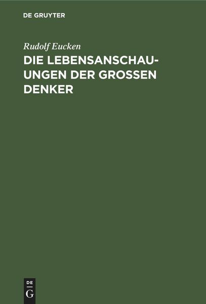 Produktbild: Die Lebensanschauungen der grossen Denker