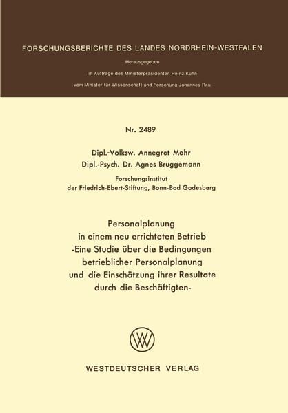 Produktbild: Personalplanung in einem neu errichteten Betrieb