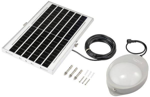 Produktbild: Sygonix SY-5596934 Solar-Außenwandleuchte mit Bewegungsmelder LED 10W Grau