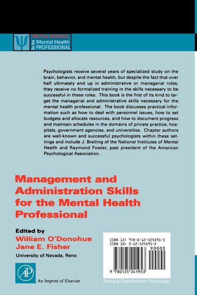 Produktbild: Management and Administration Skills for the Mental Health Professional