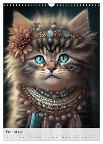 Produktbild: Boho Katzenbabys (Wandkalender 2026 DIN A3 hoch), CALVENDO Monatskalender